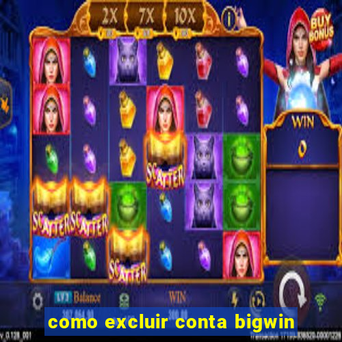 como excluir conta bigwin